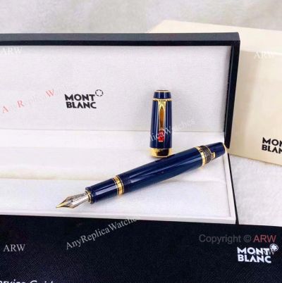 New Model Mont Blanc Blue Gold Fountain Mont Blanc Boheme Fake